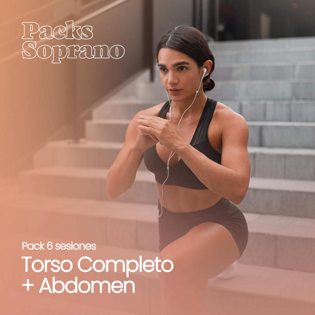 Pack 6 Sesiones Depilación Láser Torso Completo + Abdomen | Soprano Titanium