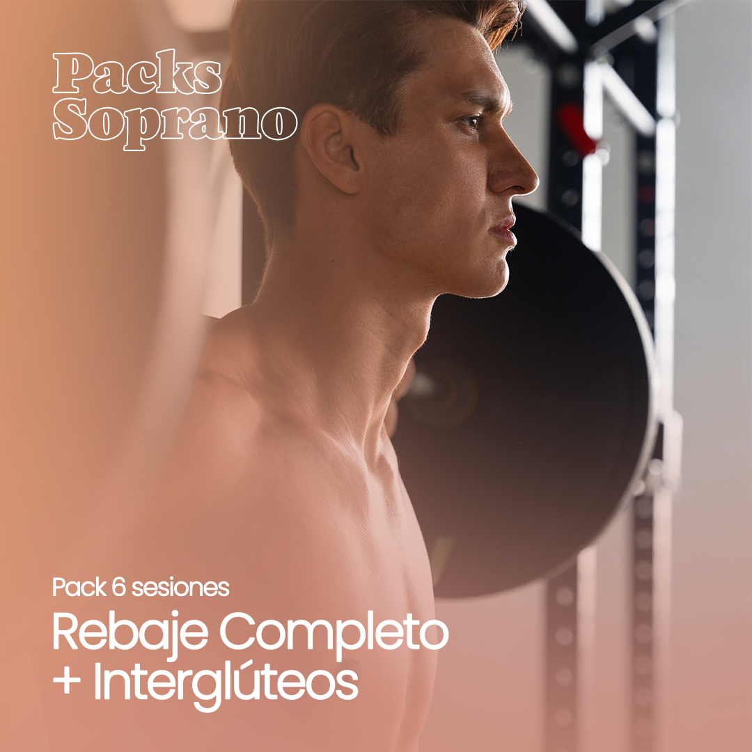 Pack 6 Sesiones Depilación Láser Rebaje Completo + Interglúteos (6 Sesiones)