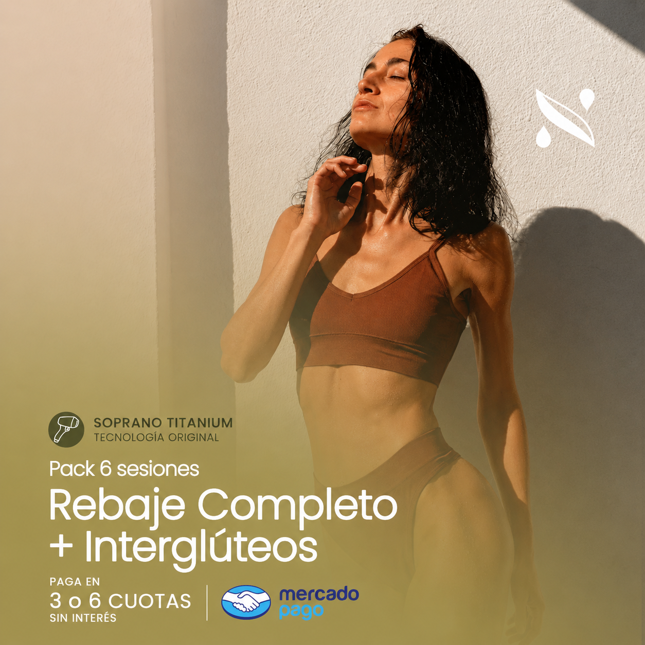 Pack 6 Sesiones Depilación Láser Rebaje Completo + Interglúteos | Soprano Titanium