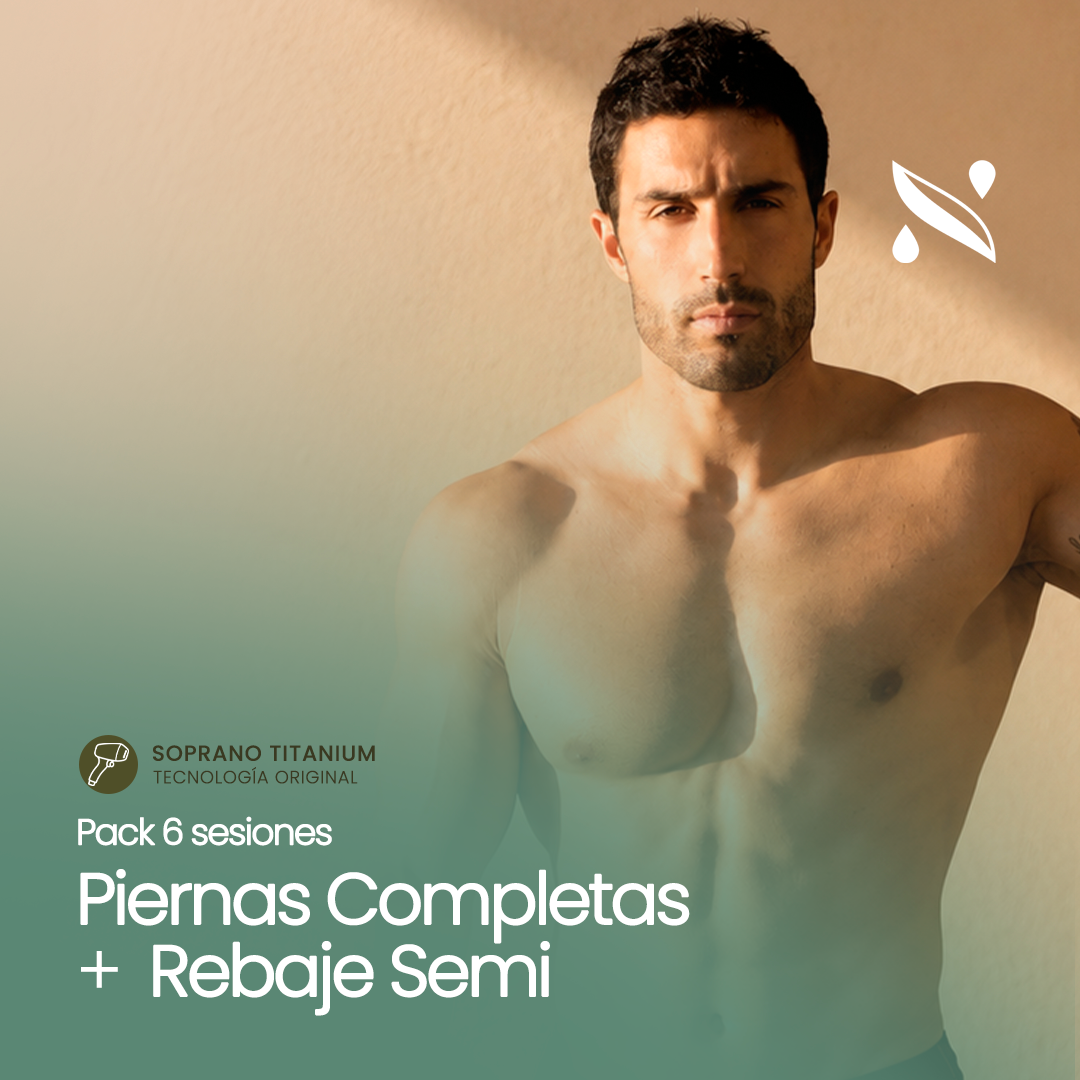 Pack 6 Sesiones Depilación Láser Piernas completas + Rebaje semi