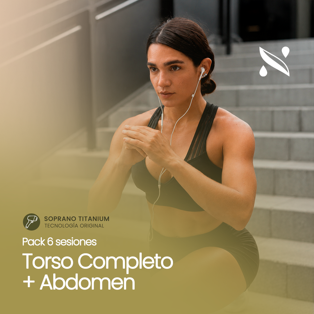 Pack 6 Sesiones Depilación Láser Torso Completo + Abdomen | Soprano Titanium