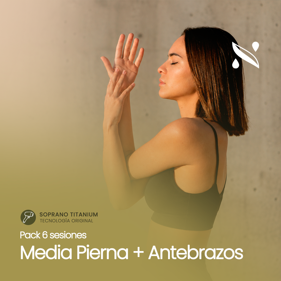 Pack 6 Sesiones Depilación Láser Media Pierna + Antebrazos | Soprano Titanium