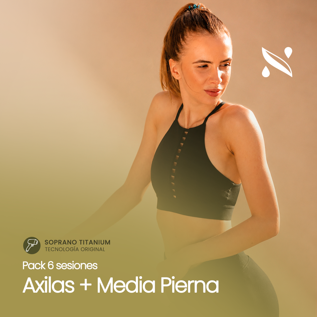 Pack 6 Sesiones Depilación Láser Axilas + Media Pierna | Soprano Titanium