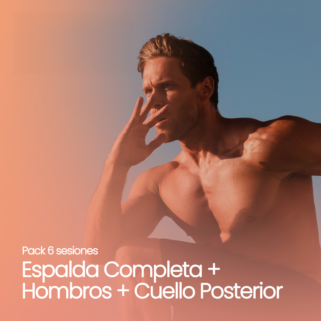 Pack 6 Sesiones Depilación Láser Espalda Completa + Hombros + Cuello Posterior (6 Sesiones)