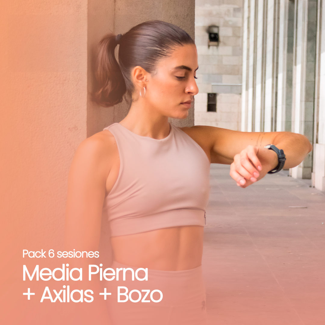 Pack 6 Sesiones Depilación Láser Media Pierna + Axilas + Bozo | Soprano Titanium